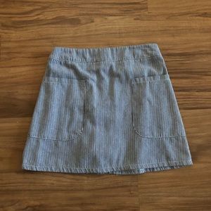 Blue and White Stripped Mini Skirt